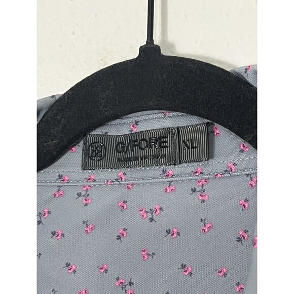 G/FORE Gray Golf floral Polo Shirt Size XL - Picture 4 of 16